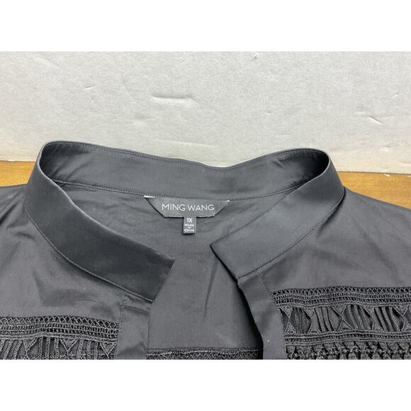 Ming Wang Jacket Womens 1X Black Lace Cardigan Sweater Open Front - Picture 3 of 11